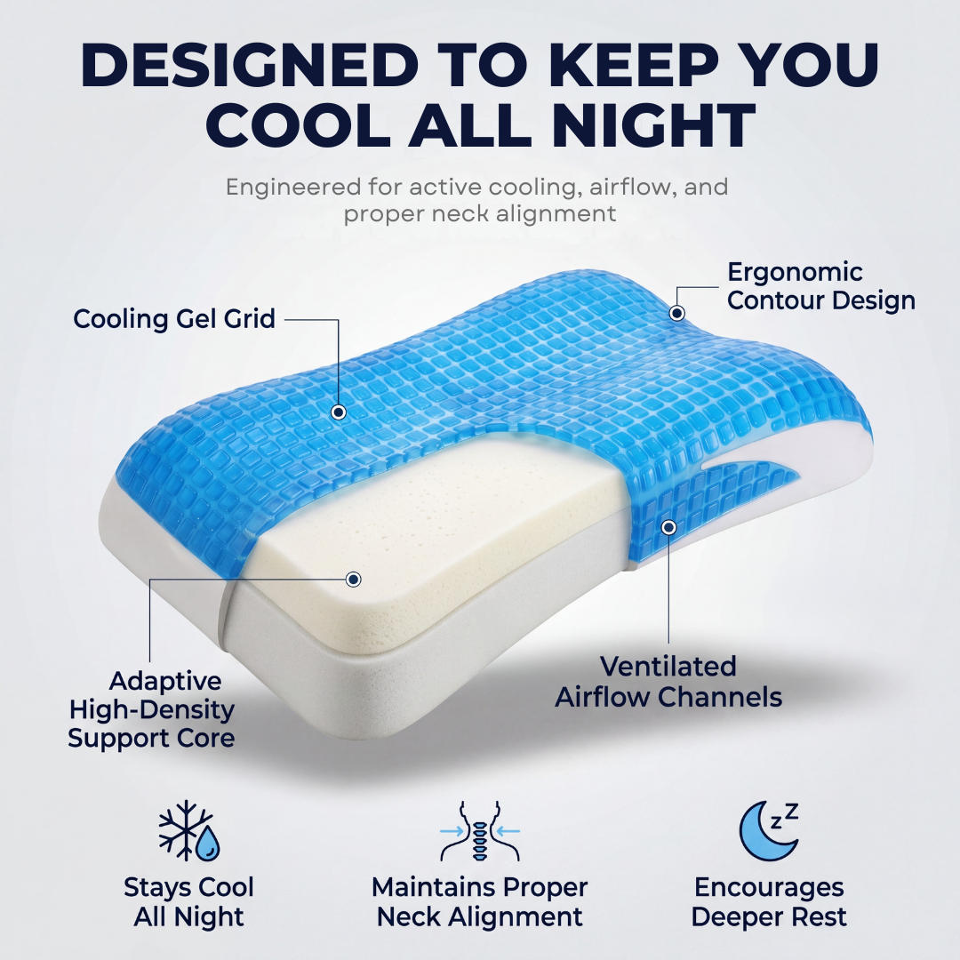The Cooling Gel Pillow That Keeps You Ice-Cold All Night & Wakes You Up Pain-Free