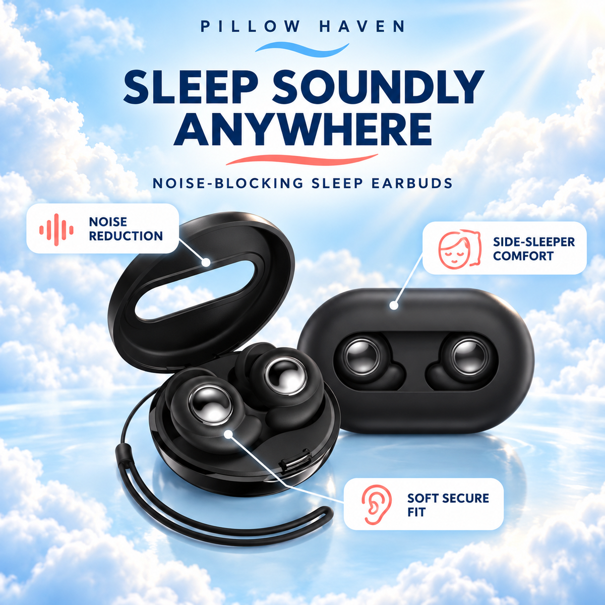 Noise-Blocking Sleep Buds | Rest Anywhere