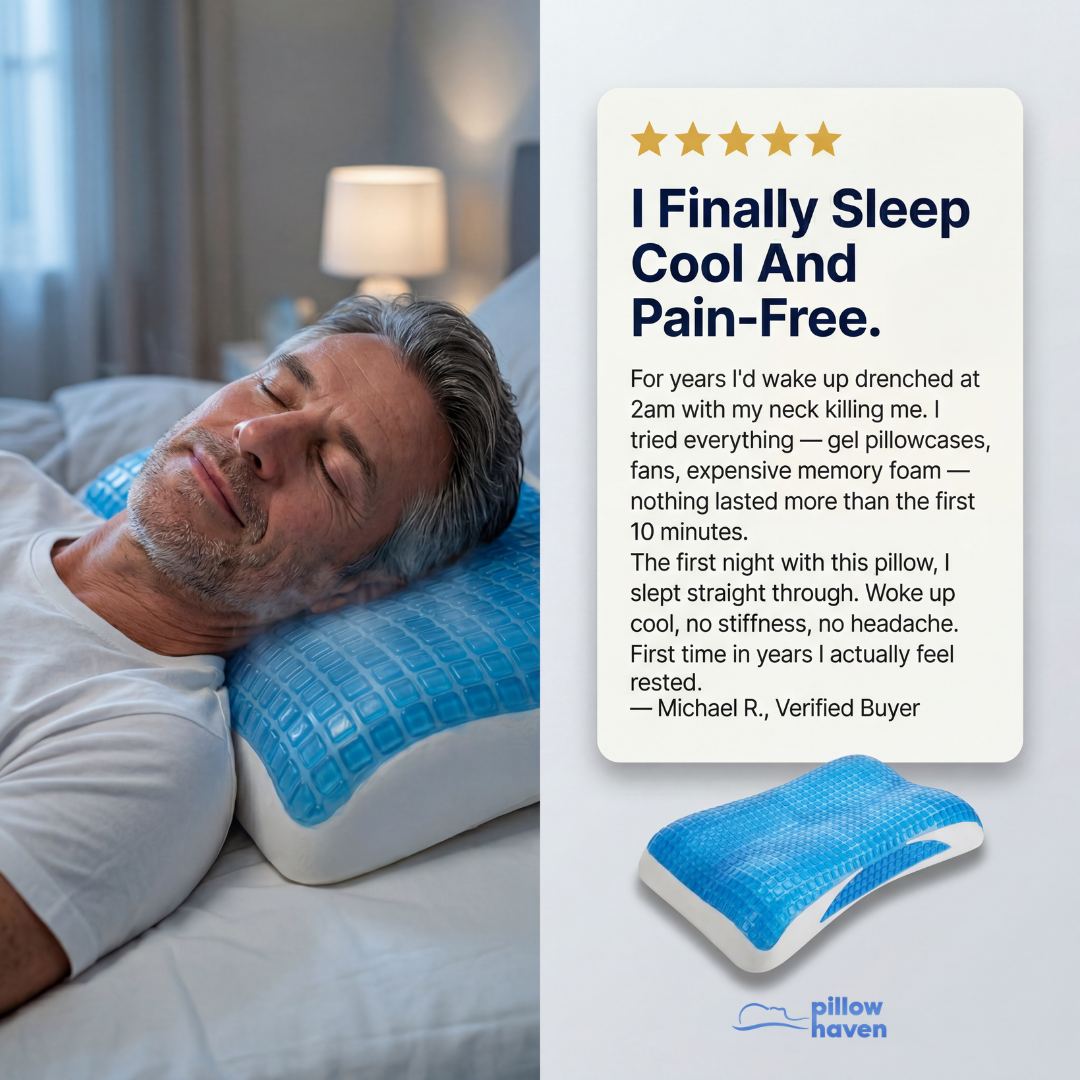 The Cooling Gel Pillow That Keeps You Ice-Cold All Night & Wakes You Up Pain-Free