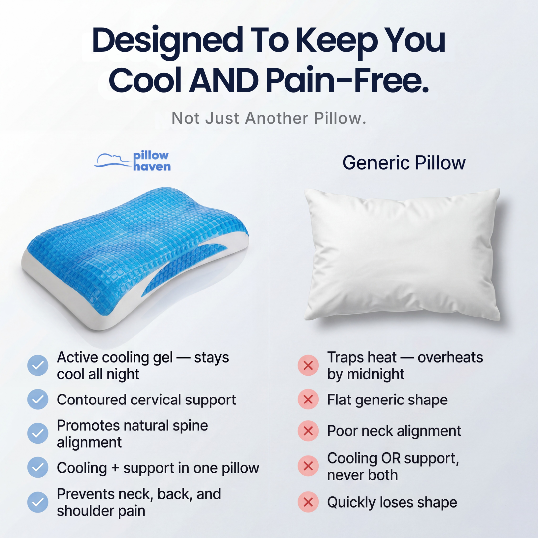 The Cooling Gel Pillow That Keeps You Ice-Cold All Night & Wakes You Up Pain-Free