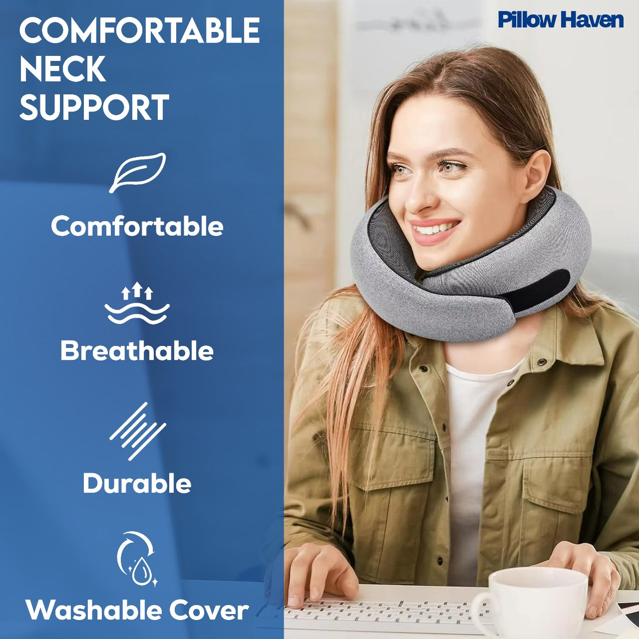 Memory Foam Travel Pillow | Neck Support Anywhere