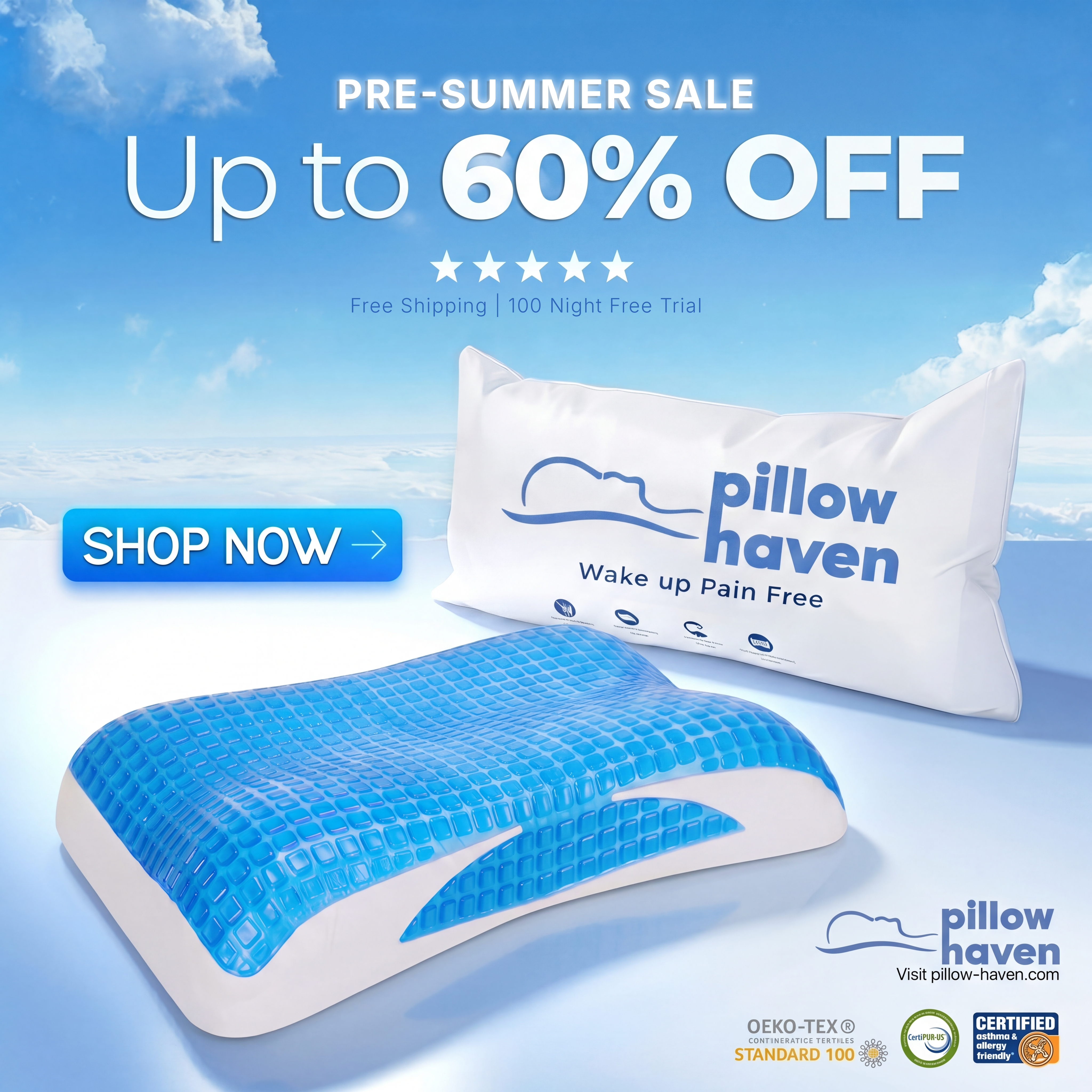 The Cooling Gel Pillow That Keeps You Ice-Cold All Night & Wakes You Up Pain-Free