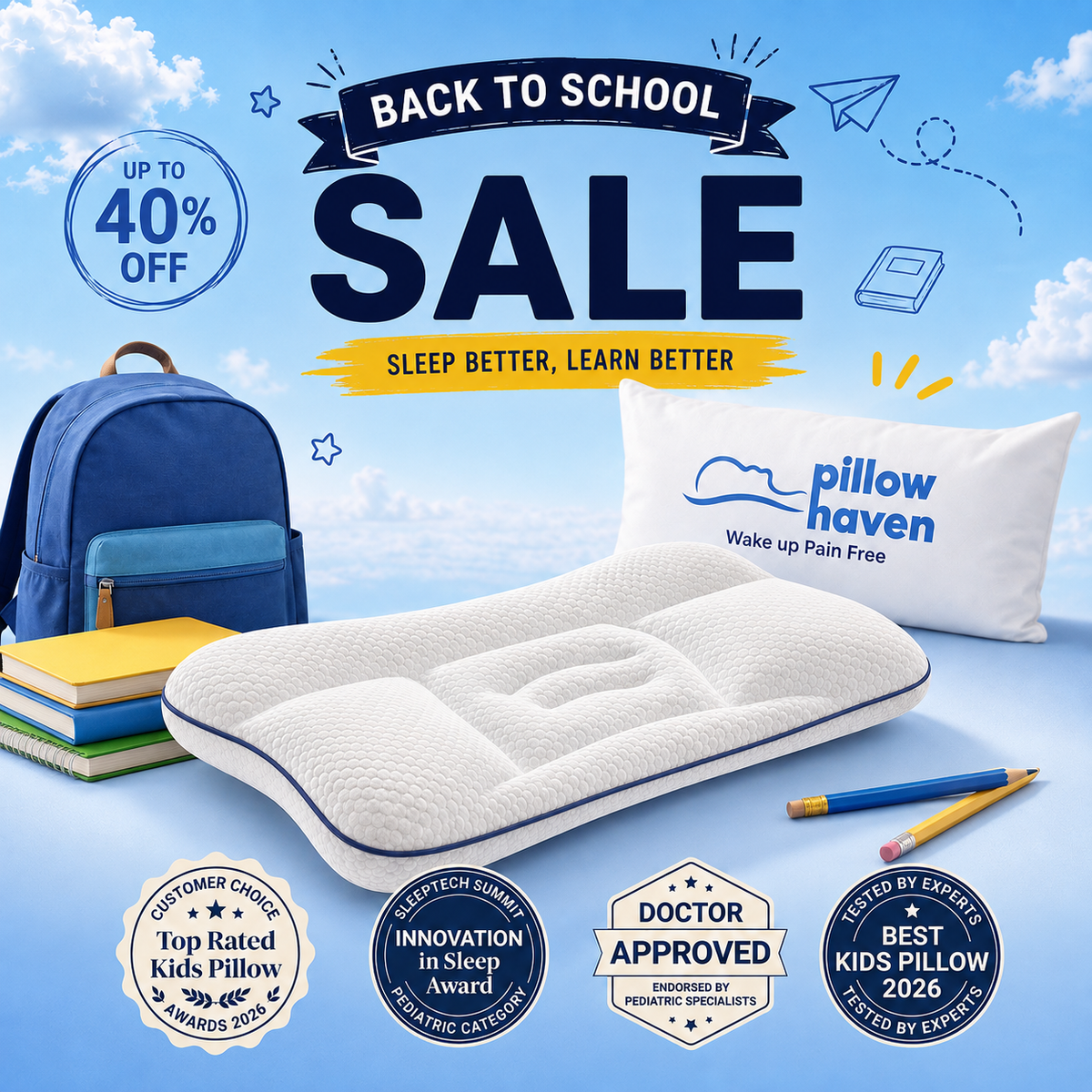 Kid Ergonomic Posture Pillow 2.0 | Fix the Problem Before It Starts