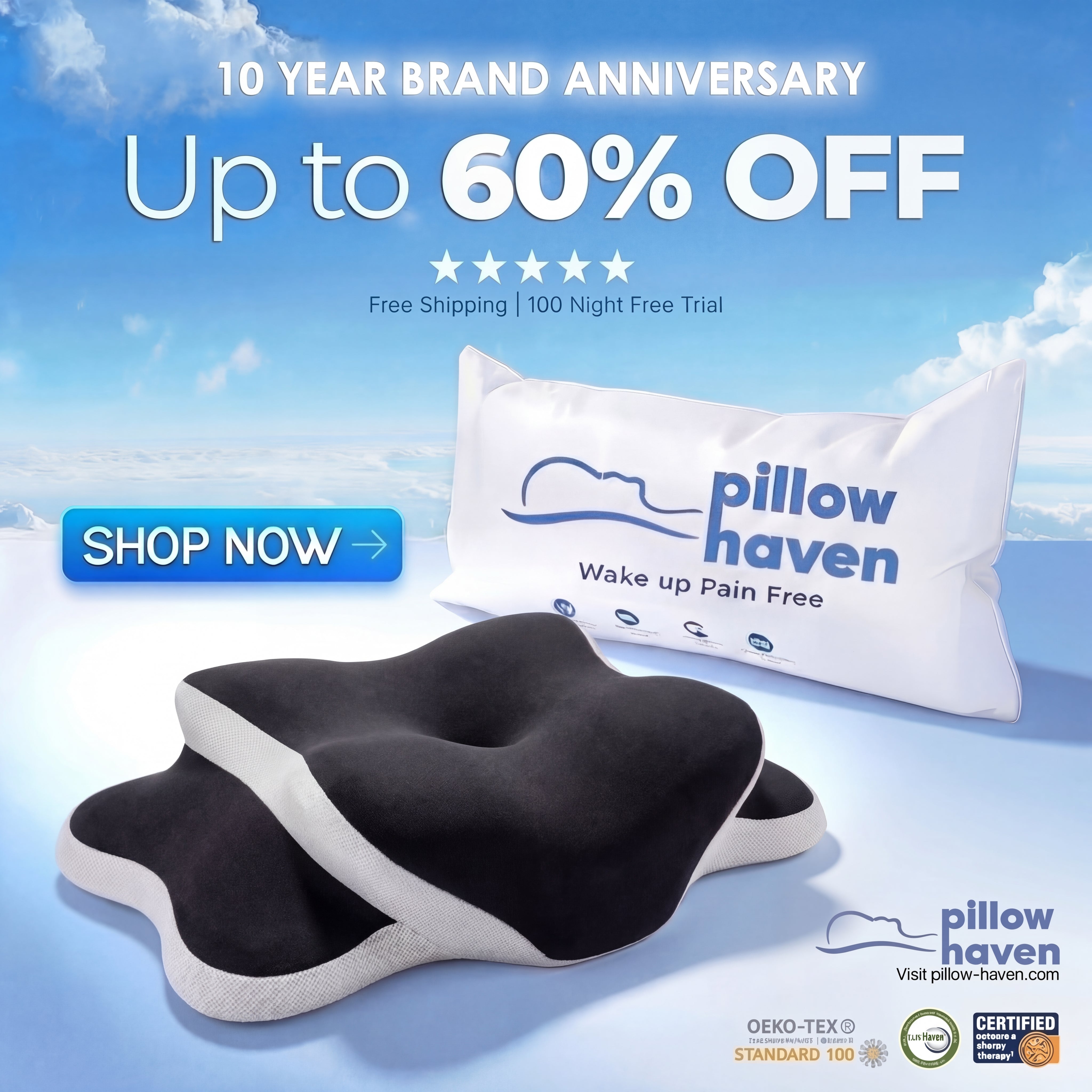 Anti-Snore Pillow 3.0™ | Ultimate Pillow to End Snoring | 10 Year Sale 60% OFF