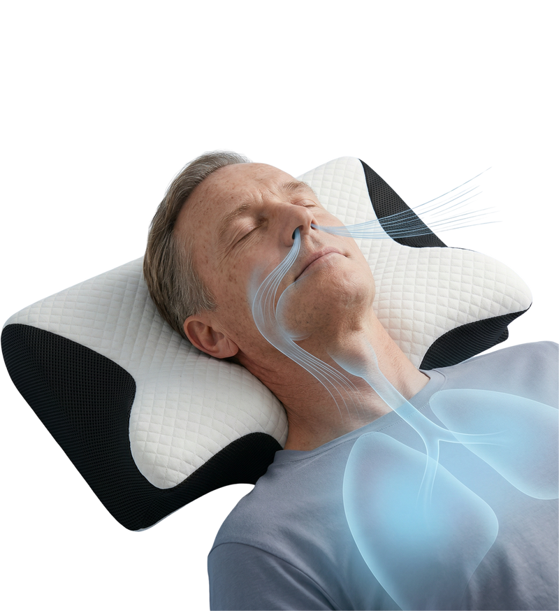 Sleeper resting comfortably on a RestNest pillow