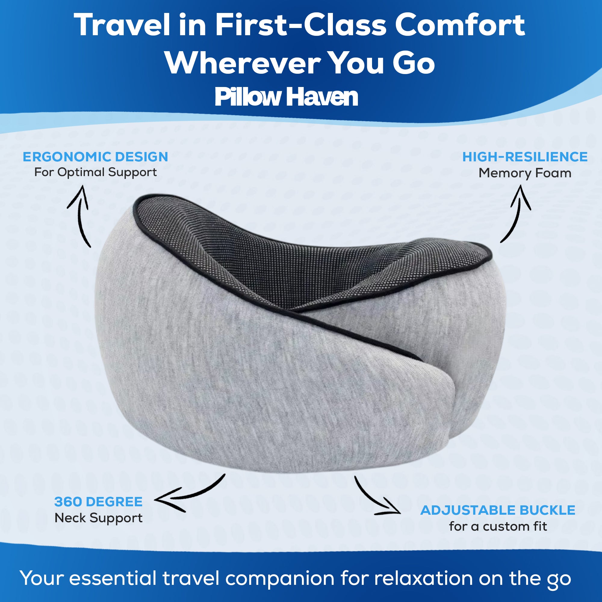Memory Foam Travel Pillow | Neck Support Anywhere