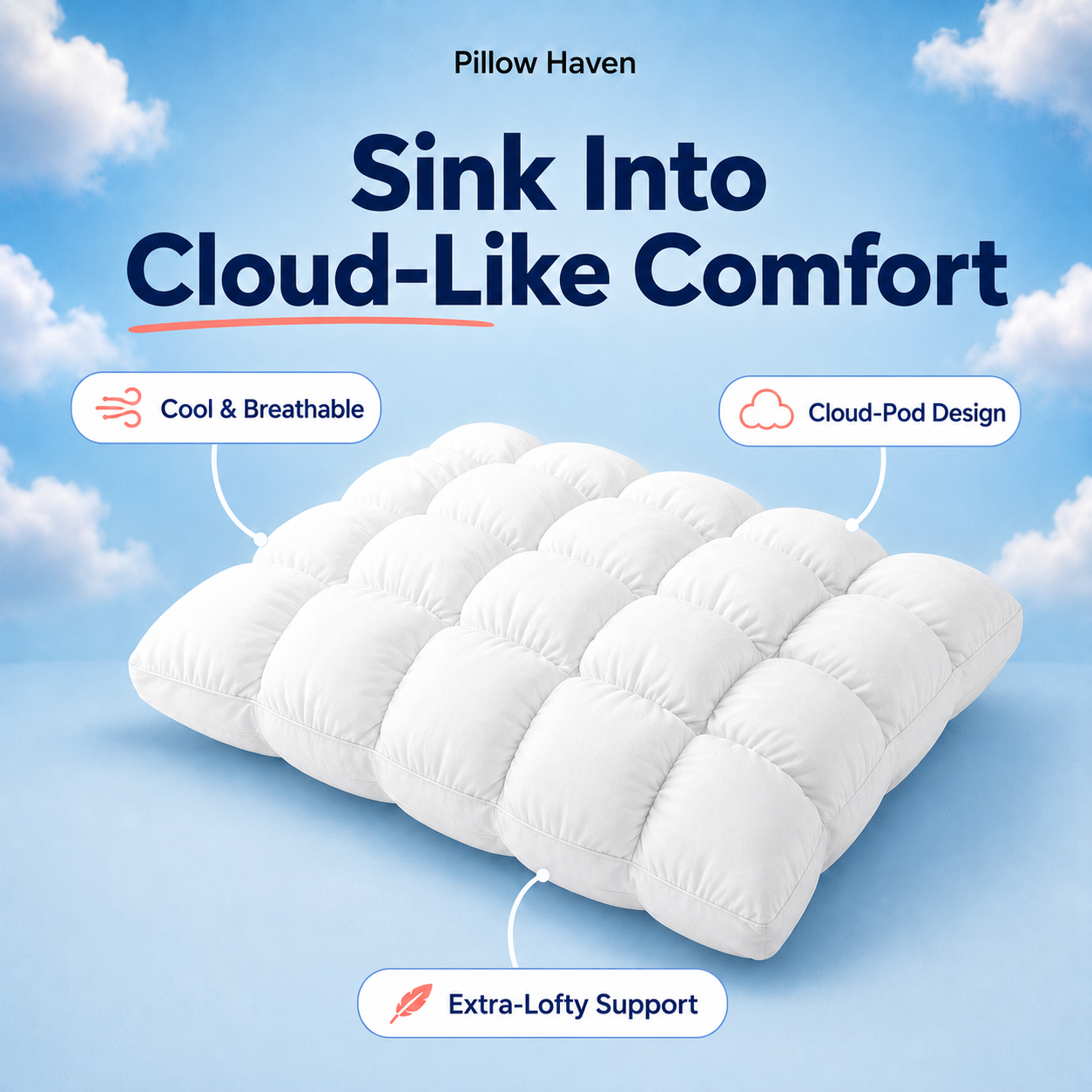 Ultra-Plush Pillow | Extremel Comfort | Helps Support Your Neck