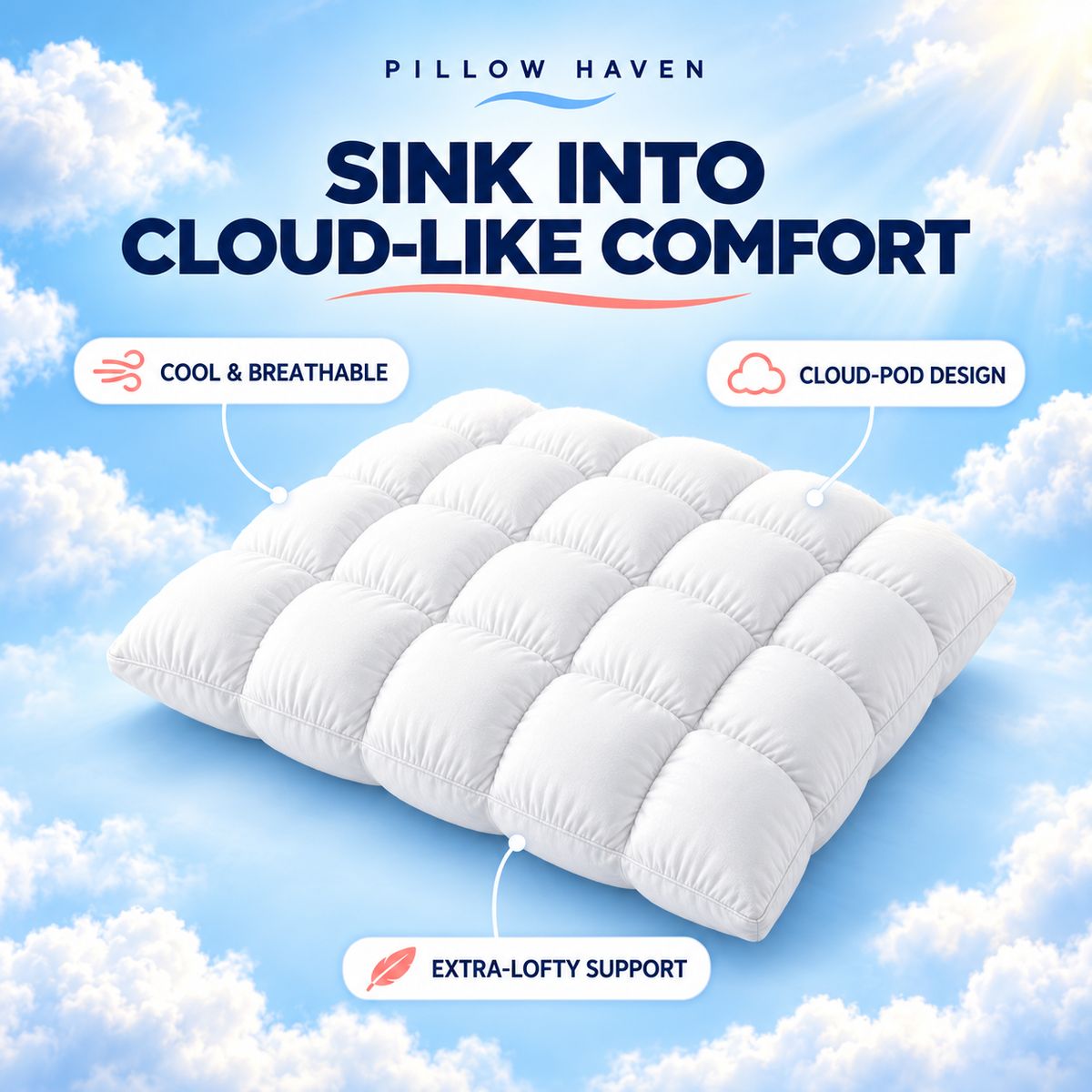 Ultra-Plush Pillow | Extremel Comfort | Helps Support Your Neck