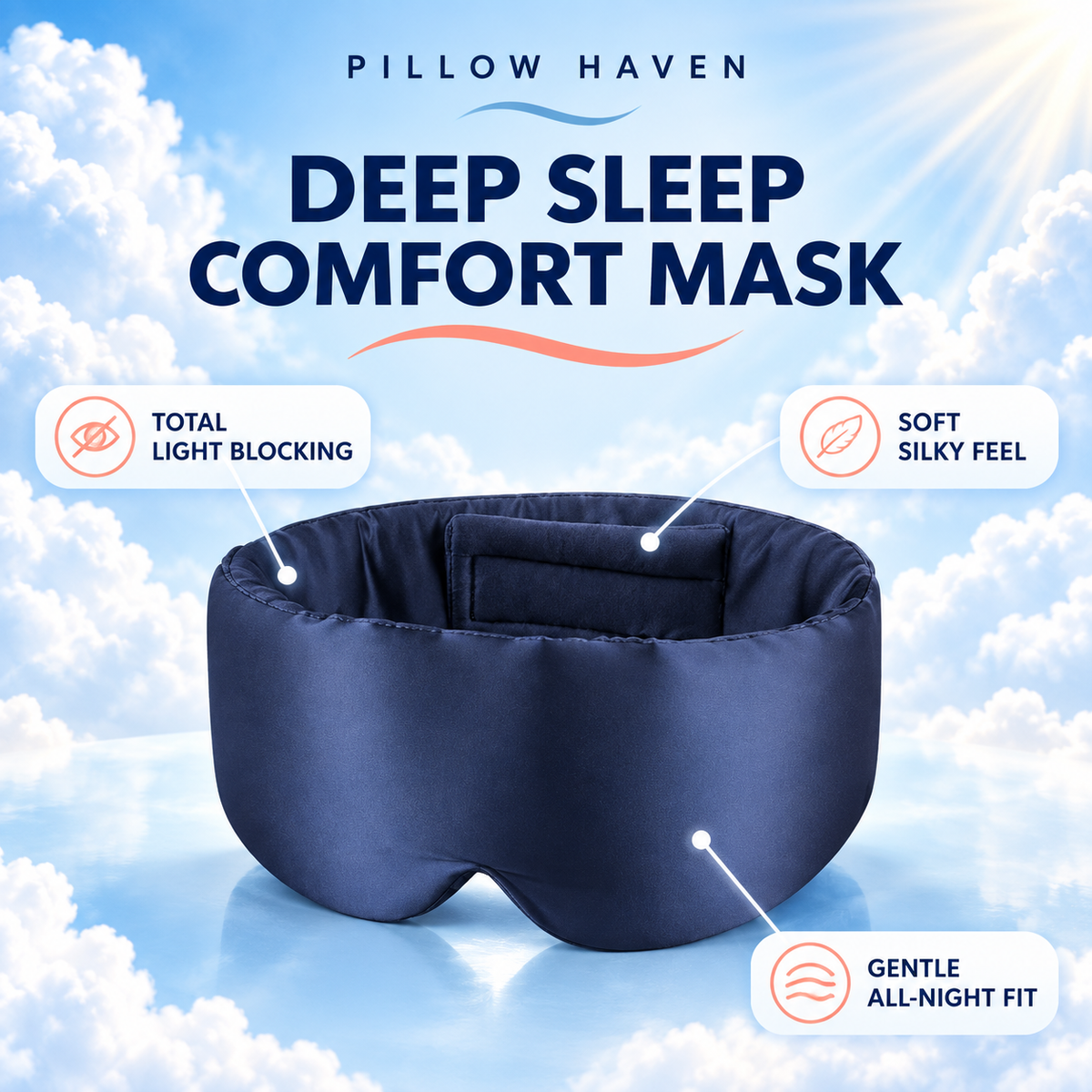 Premium Silk Sleep Mask | Pure softness.