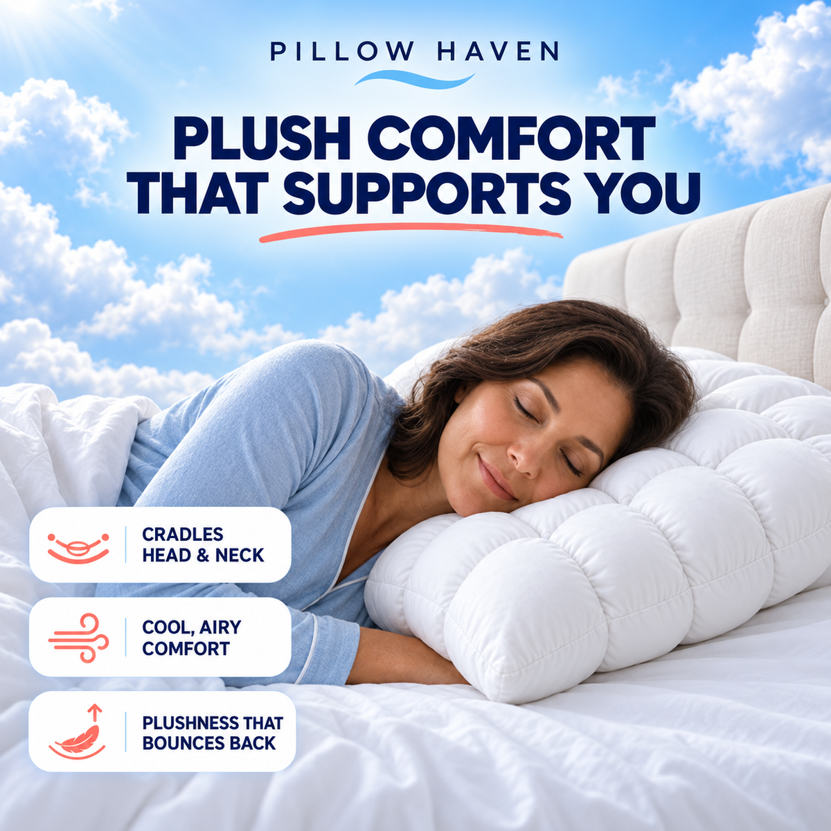 Ultra-Plush Pillow | Extremel Comfort | Helps Support Your Neck