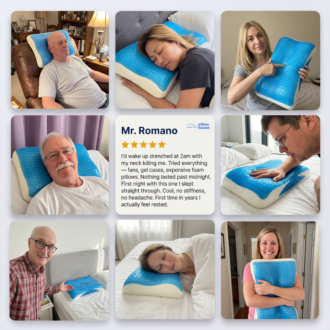 The Cooling Gel Pillow That Keeps You Ice-Cold All Night & Wakes You Up Pain-Free