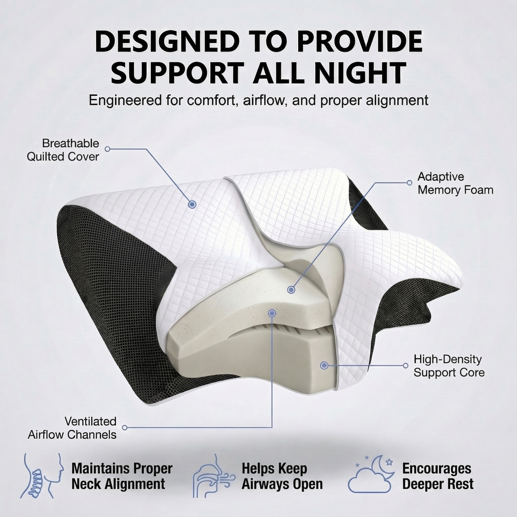 Premium Sleep Alignment Pillow | Brand Anniversary Sale 60% OFF