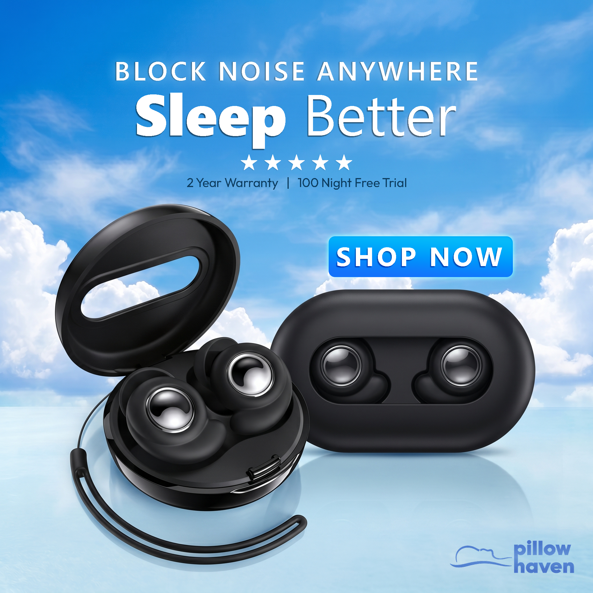 Noise-Blocking Sleep Buds | Rest Anywhere