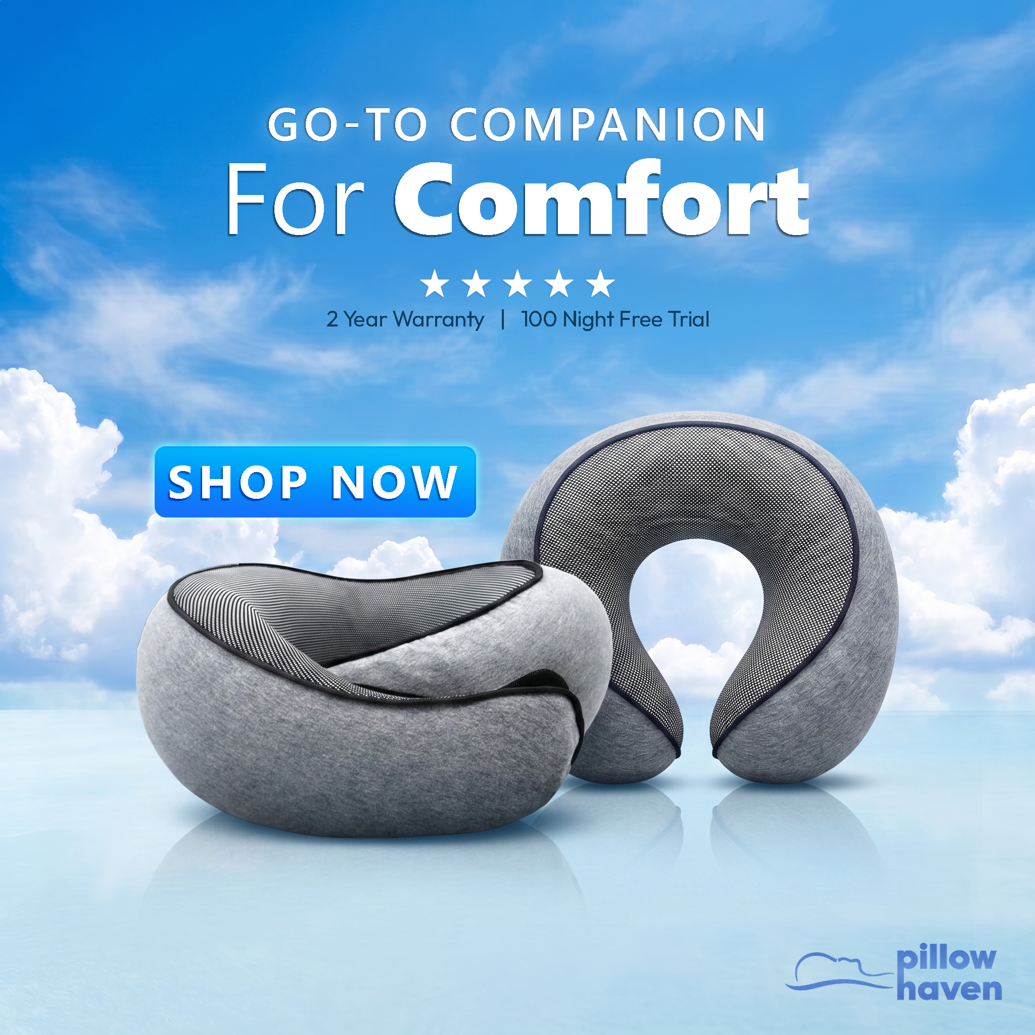 Memory Foam Travel Pillow | Neck Support Anywhere